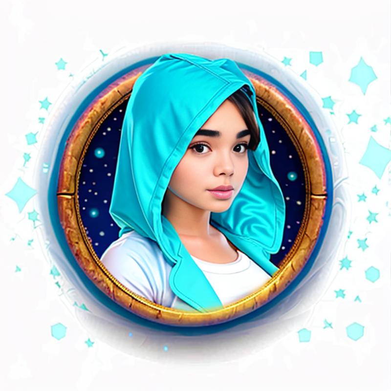 00008-2602995308-icon portrait of beautiful girl yazmin2yummyv2 , Cobalt Blue cape, Teal Blue glow, round frame, white background.png